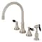 Kingston Brass KS2798PKLBS Duchess Widespread Kitchen Faucet W/ Brass Sprayer, Nickel KS2798PKLBS - alternate 1